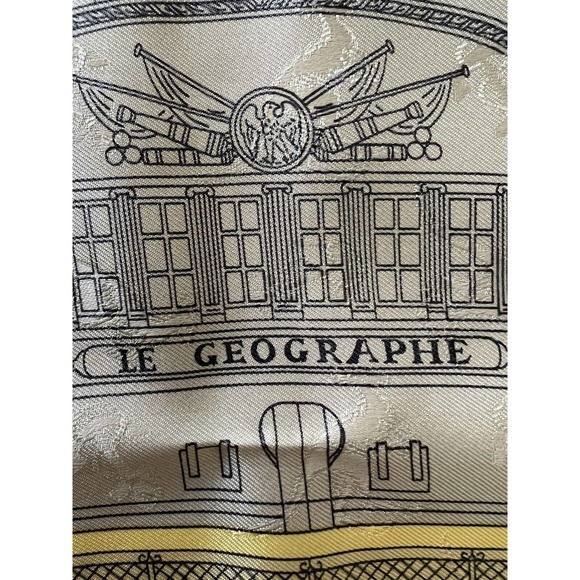 HERMES Silk Scarf LE GEOGRAPHE Carre 90 Sandra Laroche Kangaroo Jacquard w/Box - Picture 13 of 16